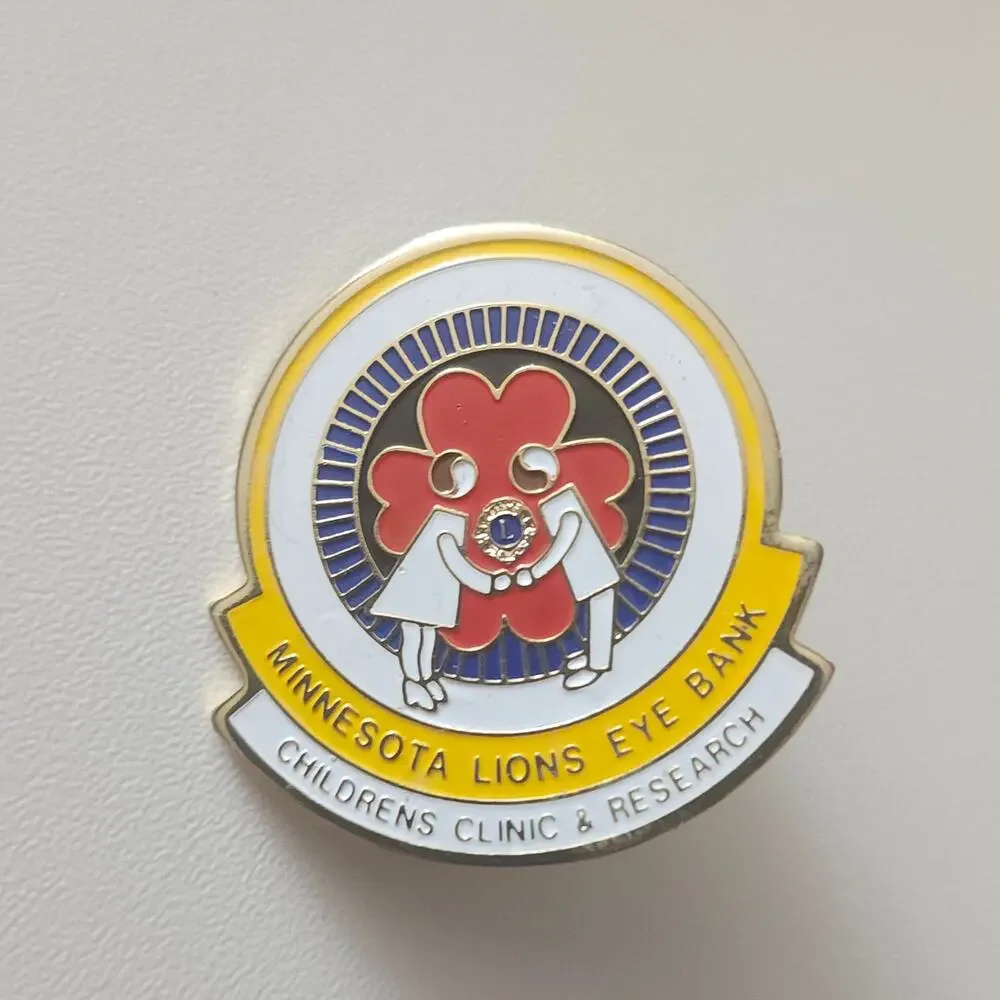 Minnesota Lions Eye Bank Children's Clinic Research Enamel Double Post Lapel Pin